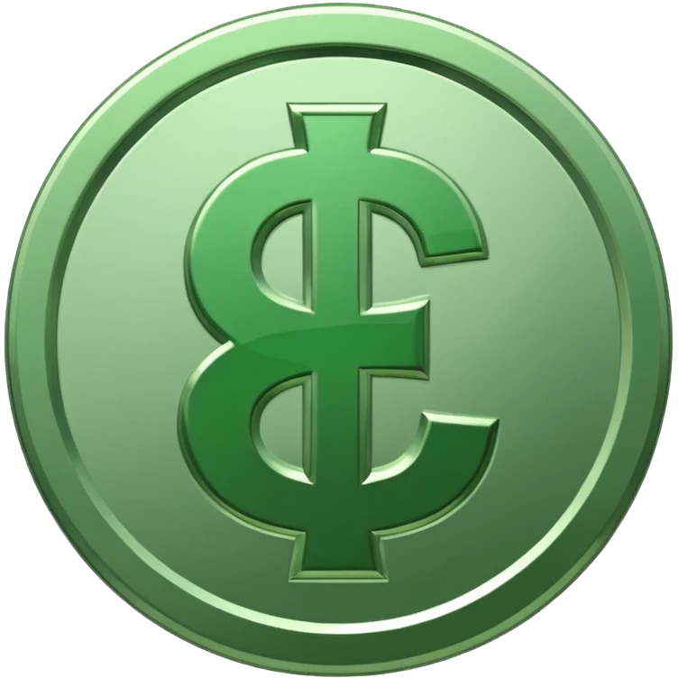 Cashapp emoji, a green dollar symbol with white background, no faces, like the app called cashapp emoji