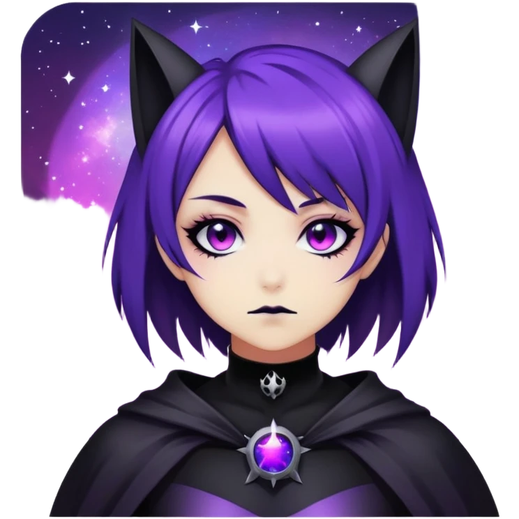 Gorgeous Cute Gothic Edgy Nebula Gradient Beautiful Anime Emo BatLady emoji