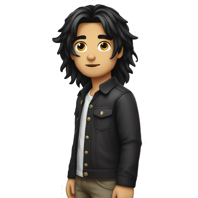 long black hair boy attitude  emoji