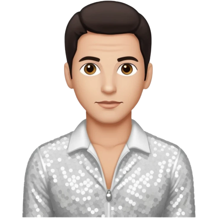 Danny Wood from NKOTB with dark brown hair, white sequin outfit emoji