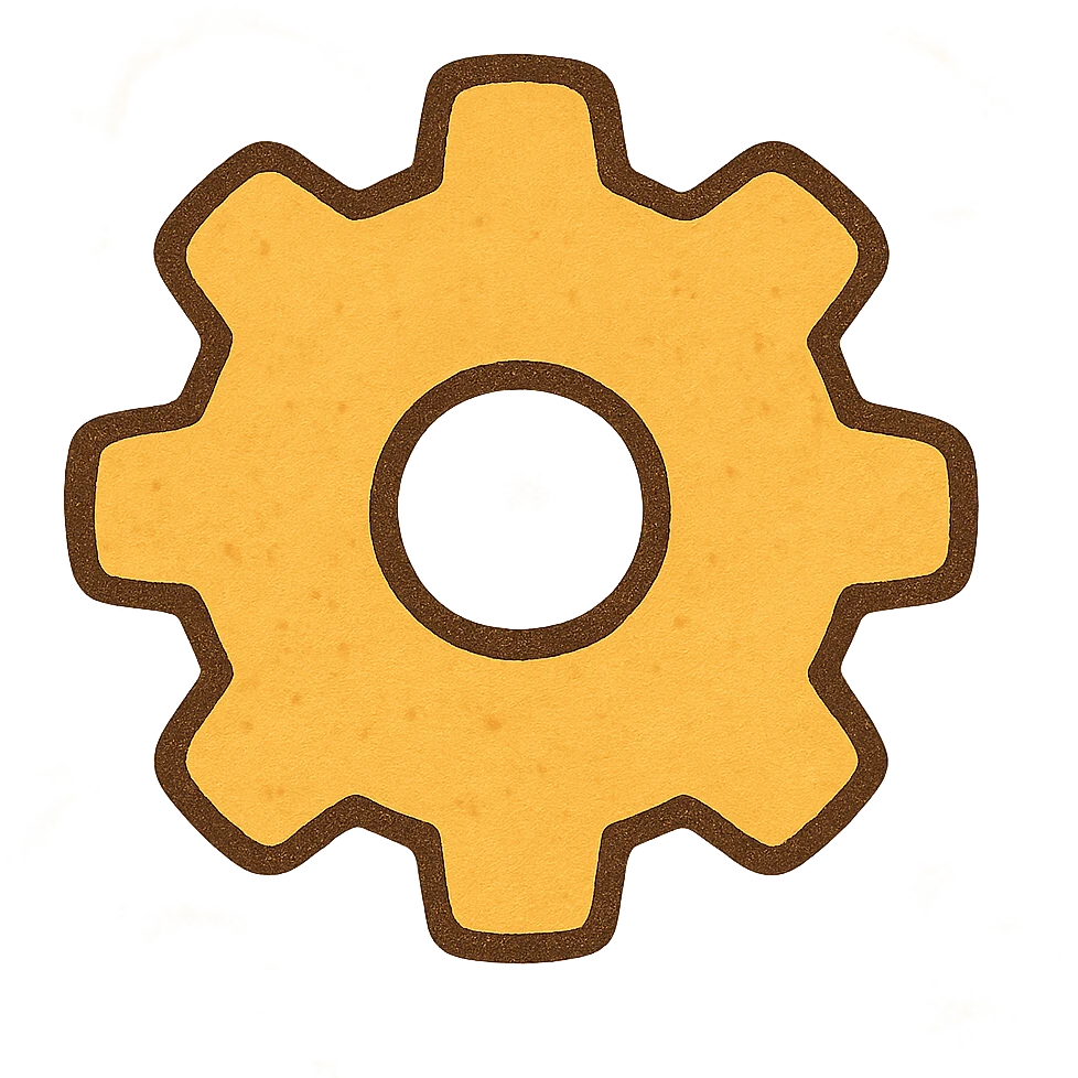 yellow cog wheel flat design minimalistic emoji