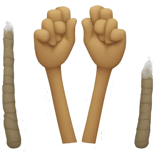 two palms crossed to form double eagle emoji