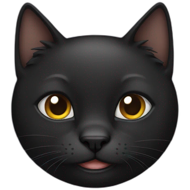 Black ugly cat emoji