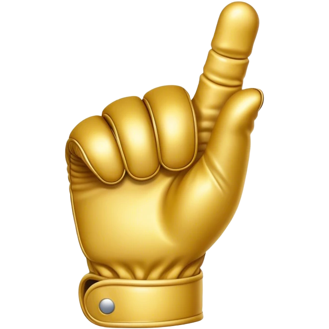 Golden glove hand pointing emoji