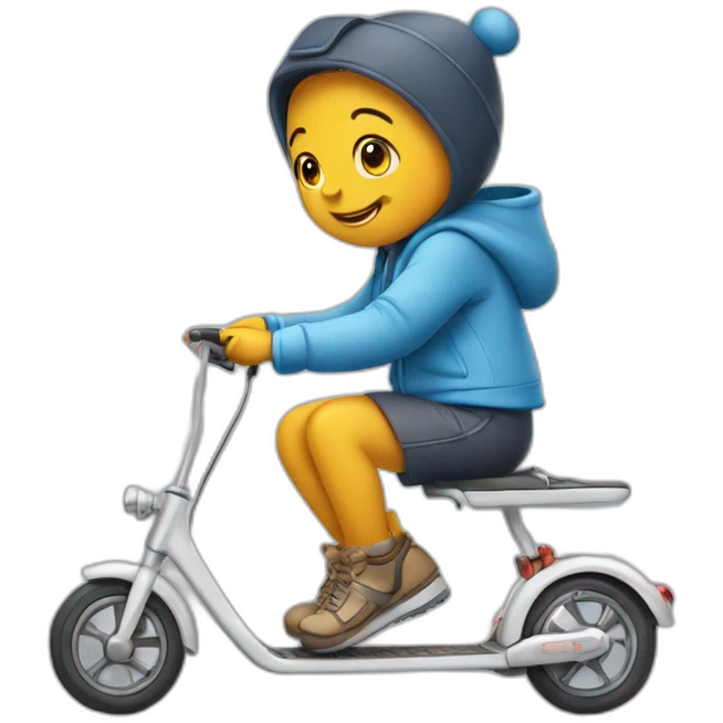 Winnie avec une trotinette emoji