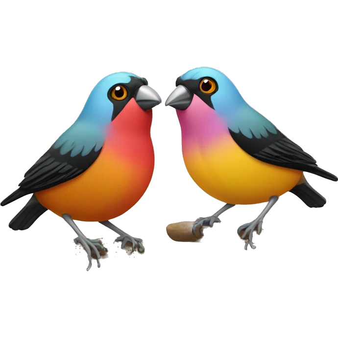 Two colorful finches emoji