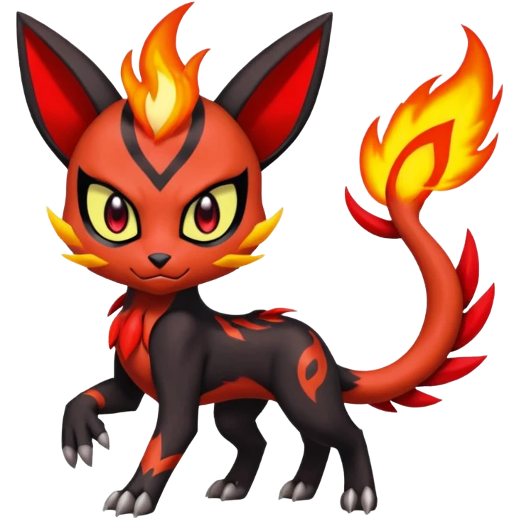 Colorful Cool Badass  Meloetta-Litten-Guilmon-Darkrai-Pokémon-Fakémon-fusion-hybrid-creature emoji