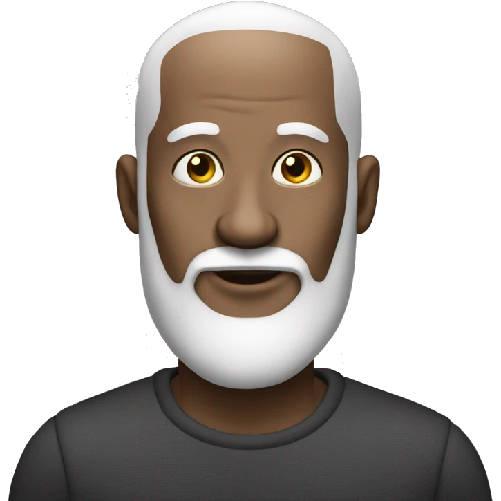 almost bald man, black white beard, on his iphone emoji
