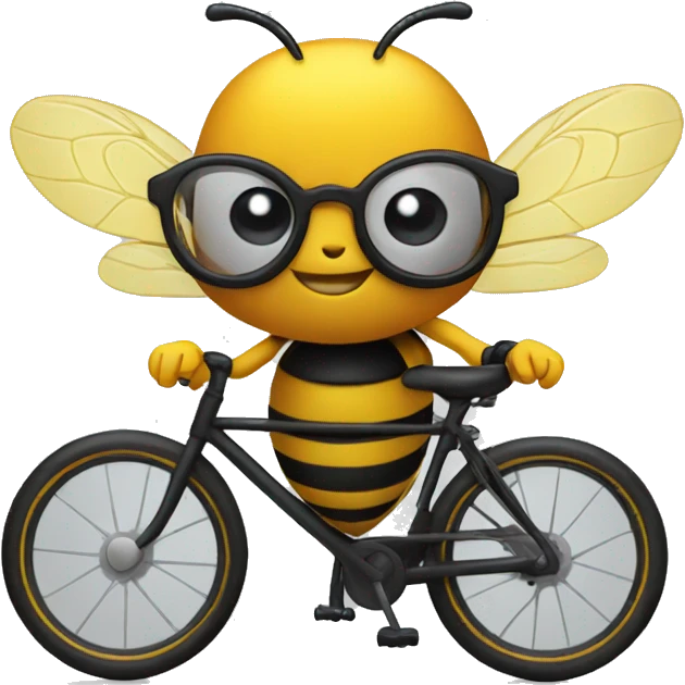 A bee on the bike with glasses emoji