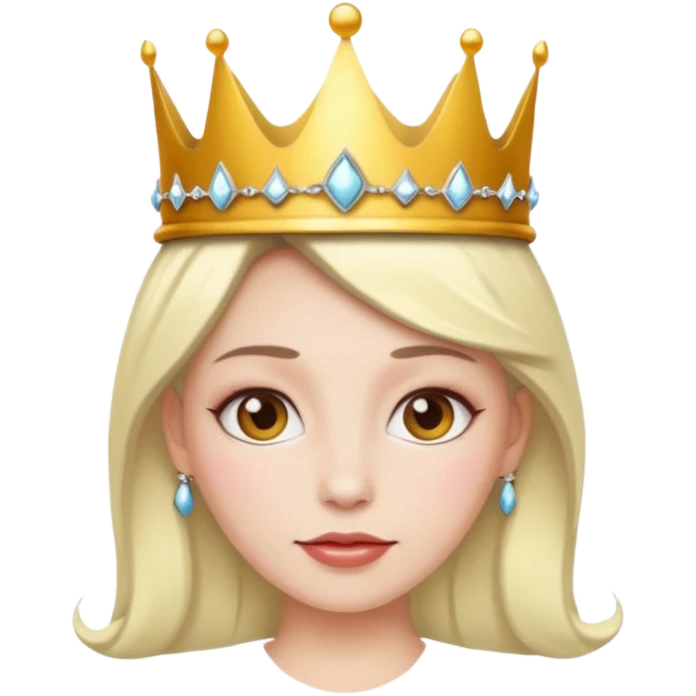 Colocha blanca con corona de reina  emoji