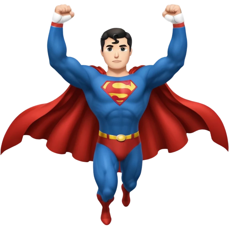 David Corenswet as Superman, landing pose, fist to ground, cape billowing, apple emoji style emoji