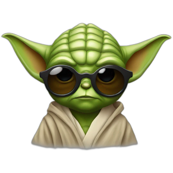 Yoda with sunglasses emoji
