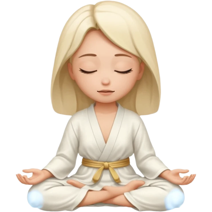 girl meditation eyes closed. without circel. emoji