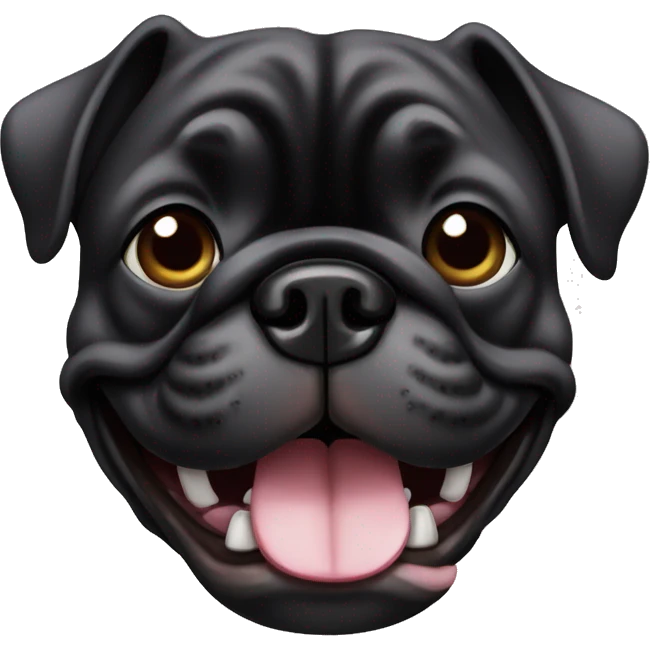 Bouledogue français noir sourire emoji