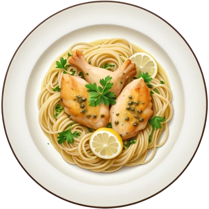 chicken piccata with angel hair pasta  emoji