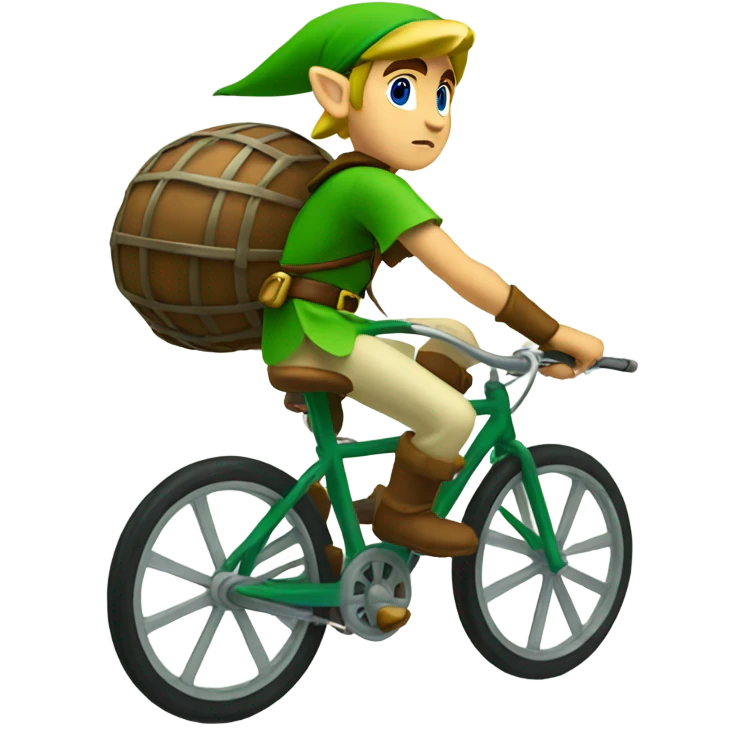 Link from Zelda riding a bike emoji