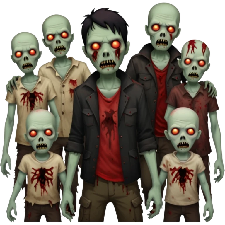 zombie horde made of shadowy figures with glowing red eyes emoji