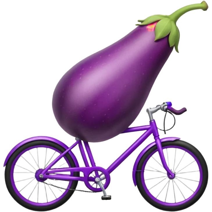 Eggplant on bike emoji