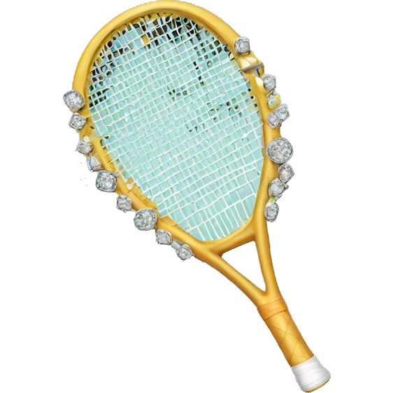 Tennis racquet with diamonds on the racquet so it looks elegant  emoji