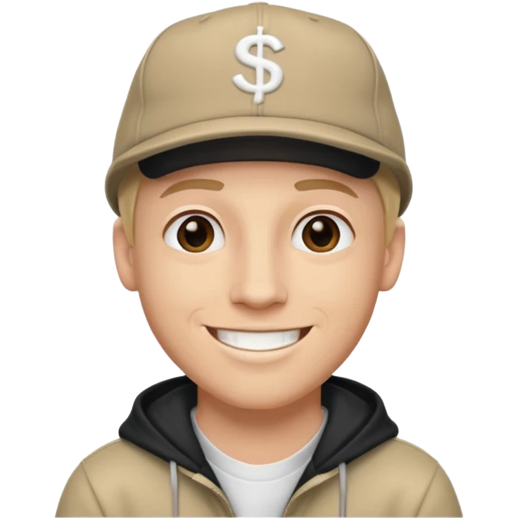 headshot of a white male rapper emoji