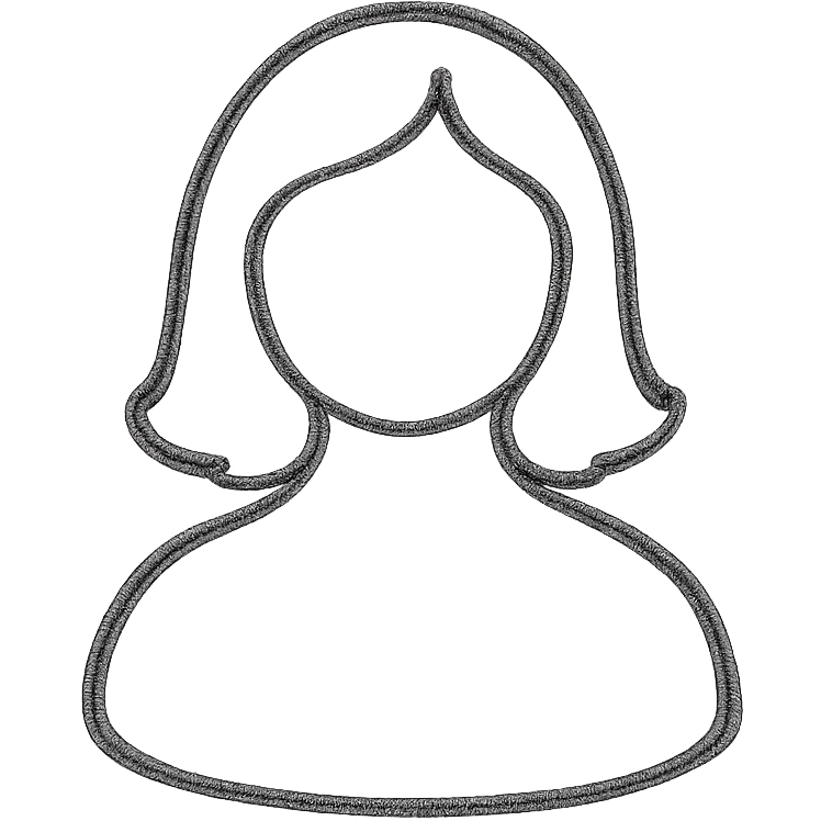 feminine icon, soft curves, elegant, simple, monochrome emoji