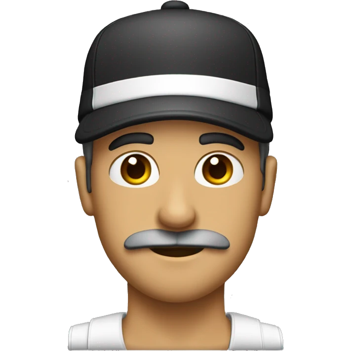 guy with flat rimmd cap. Light beard and moustache.  emoji