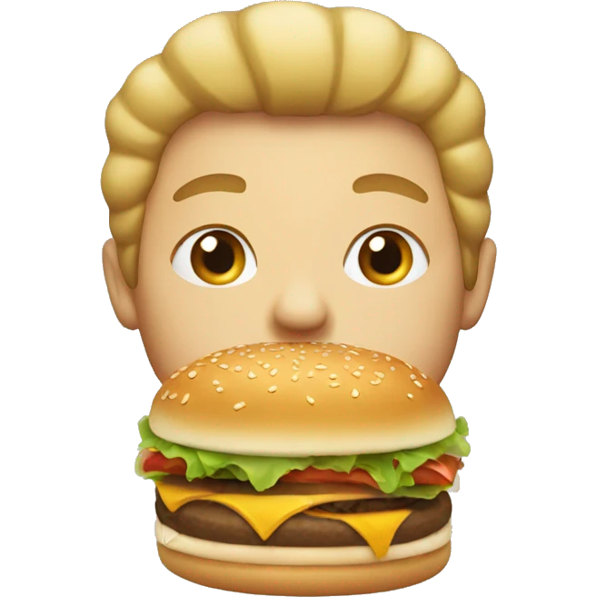 Eating hamburger emoji