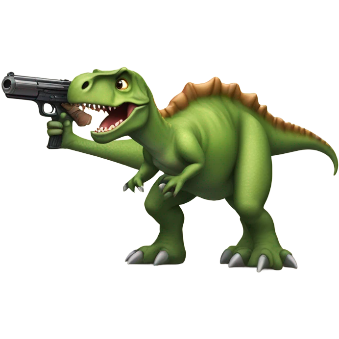 dinosaur with a gun  emoji