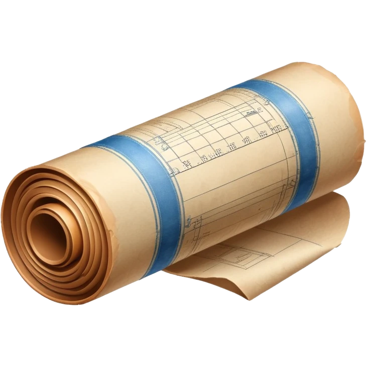 rolled-up blueprint emoji