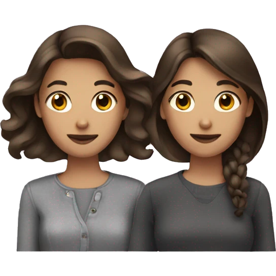 three brunette friends emoji