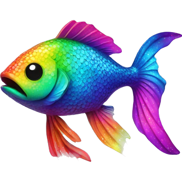 animal fish, rainbow, colorful, neon, glitter  emoji
