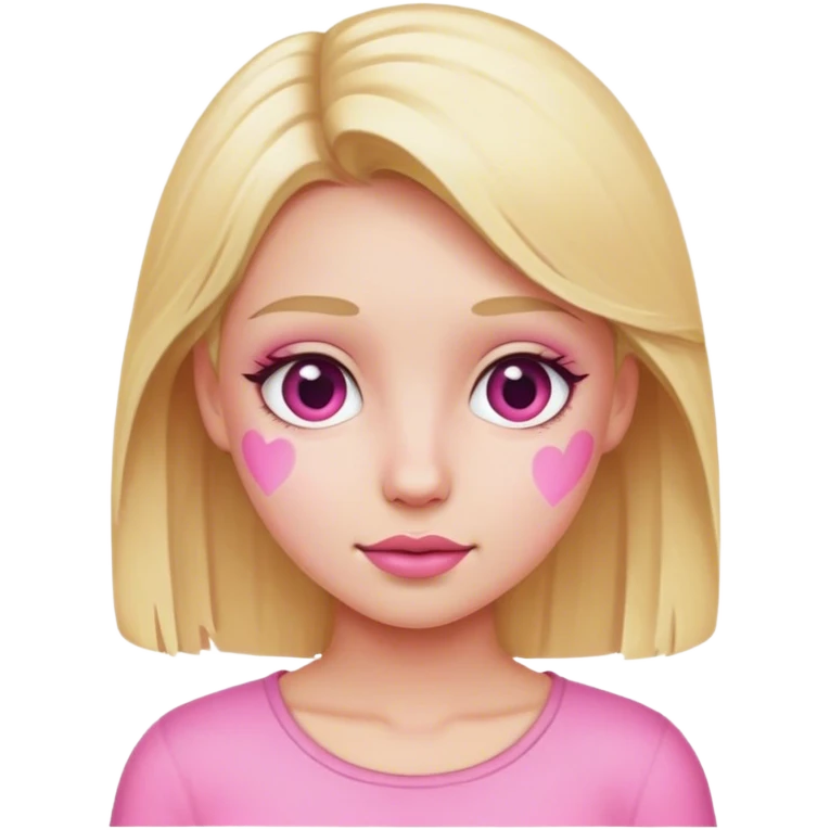 Blonde girl in pink emoji