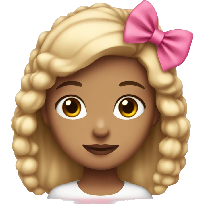 Light skin girl with a pink bow  emoji
