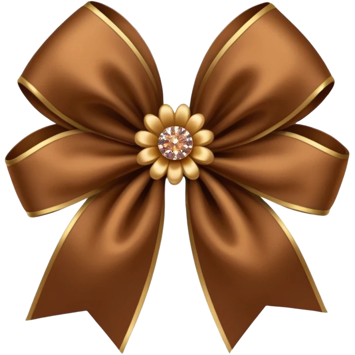 brown flower bow with glitter emoji