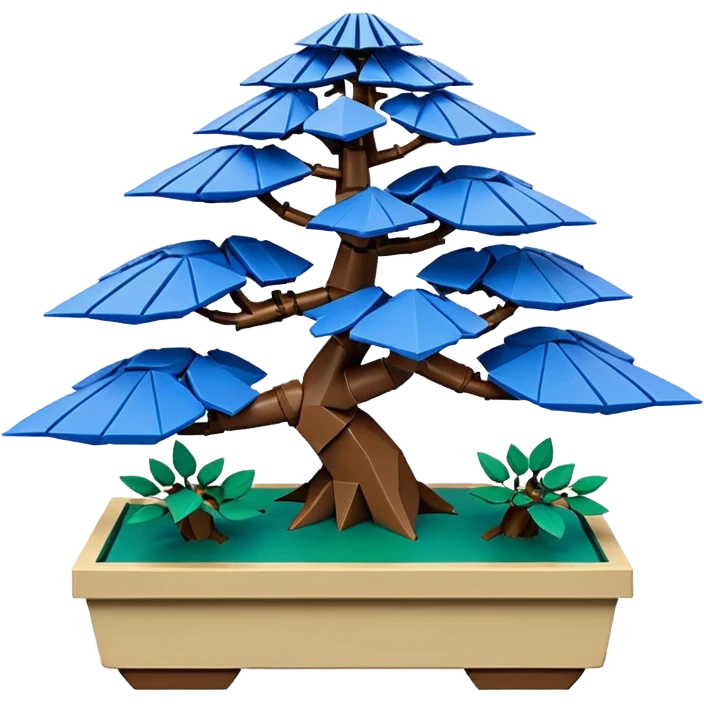 Bonsai Lego fine-leaf group blue forest planting origami  emoji
