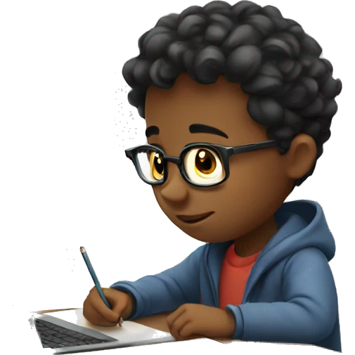 Kid doing homework emoji