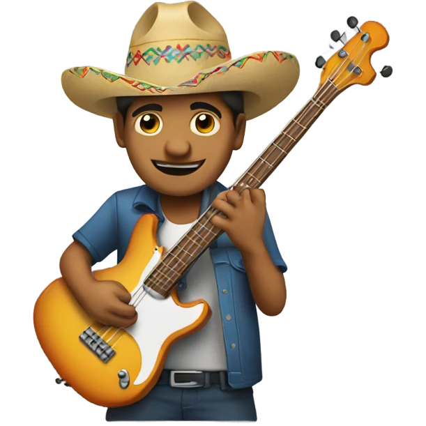 Mexican guy playing the bass guitar emoji