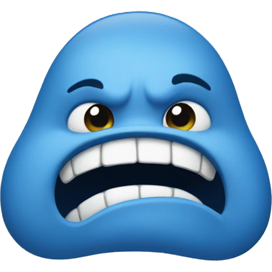 a blue squeal emoji
