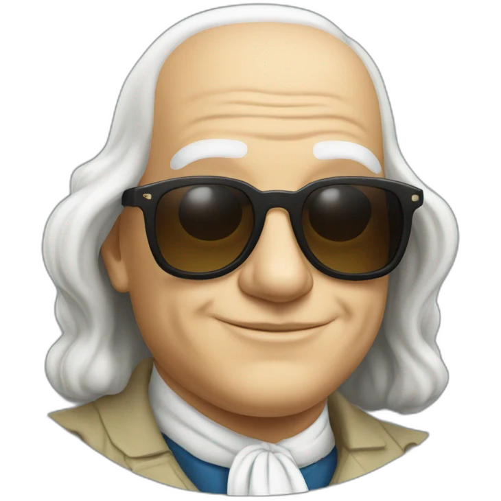 pale benjamin franklin wearing sunglasses emoji