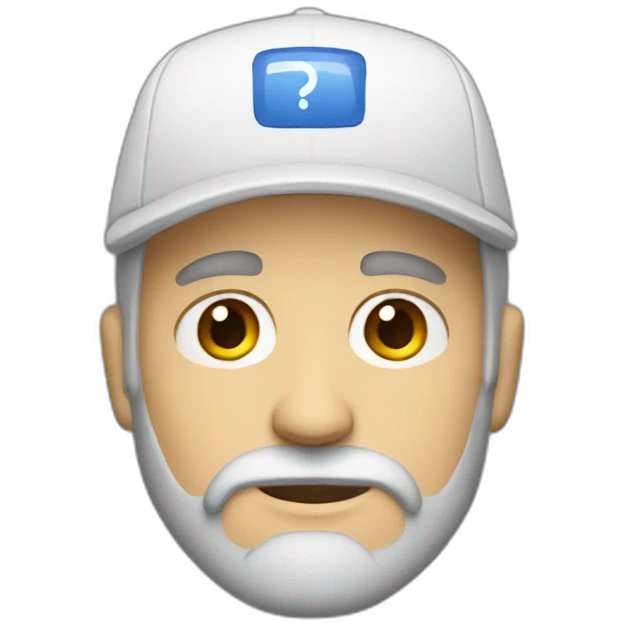 Boring white man with Beard and cap emoji