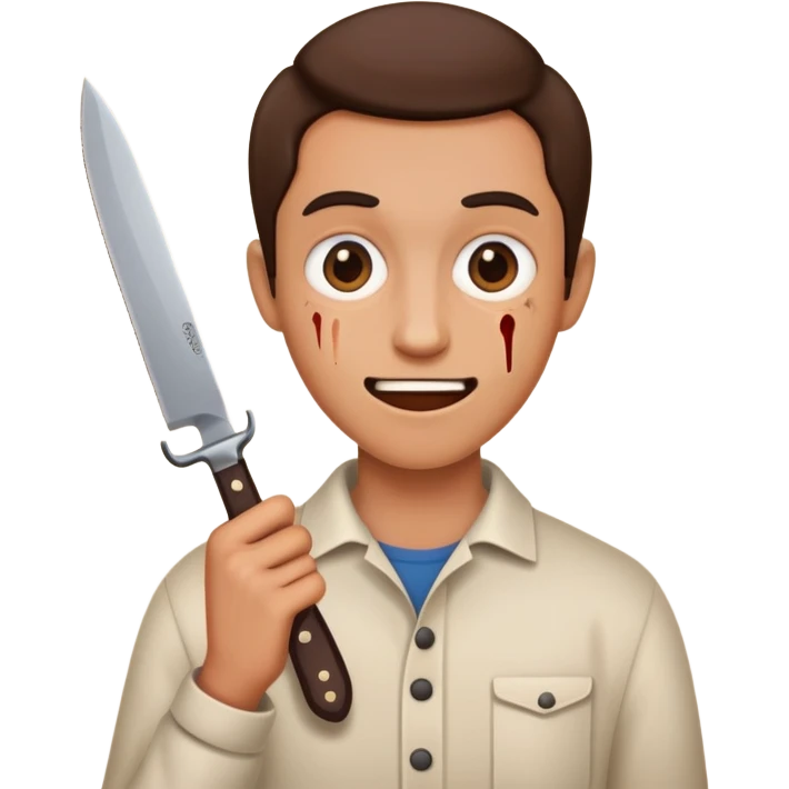 crazy, knife emoji