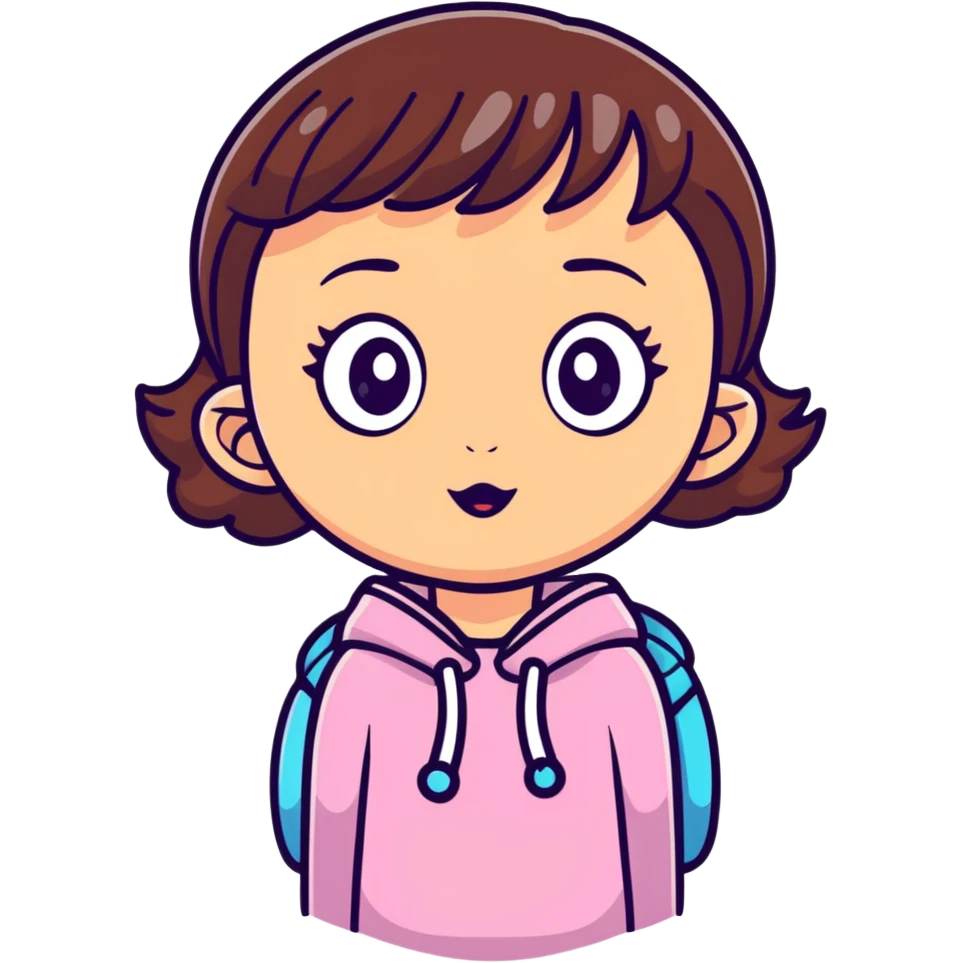 cute girl with big eyes and a playful expression emoji
