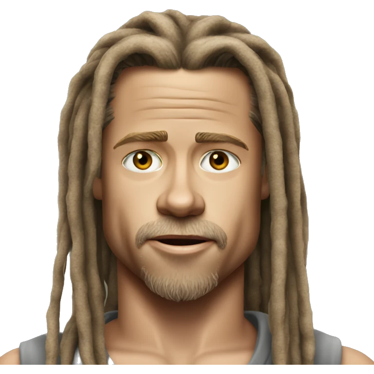 brad pitt with dreadlocks realistic emoji