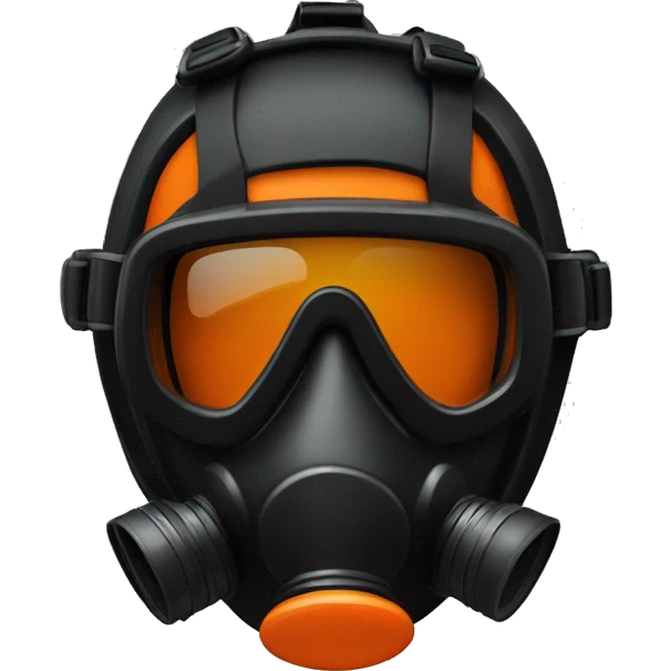 Black and organge scuba mask emoji