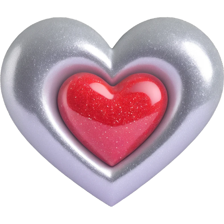 heart with silver glitter emoji