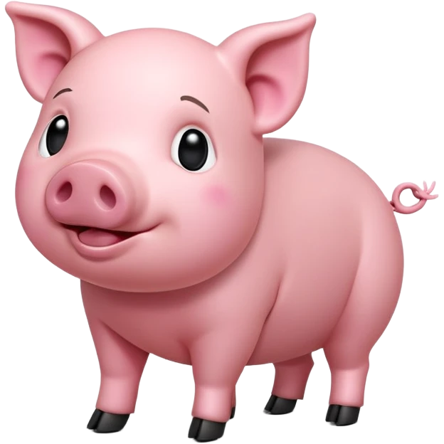 cinematic-[realistic pig]-realistic-full-body-standing-emoji,-tail-flicking-lazily,-head-tilted-dramatically,-sleek-[pink]-skin,-simplified-yet-realistic-focused-features,-highly-detailed,-glowing-with-an-almost-sarcastic-glow emoji