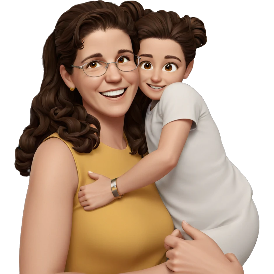 happy girls with brown hair emoji