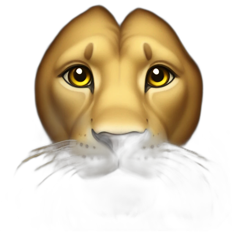 lion with eyes hearts emoji