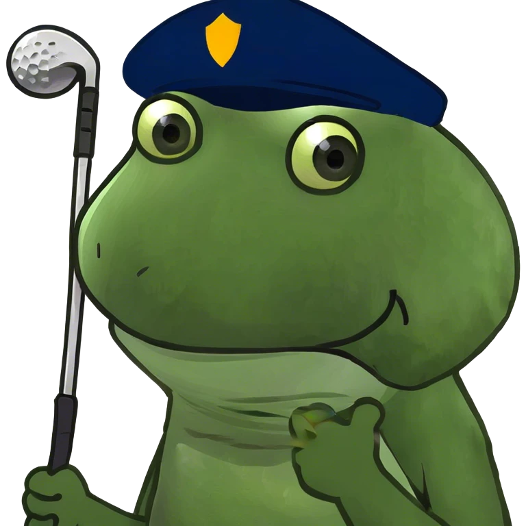 Bufo putting on a golf course emoji