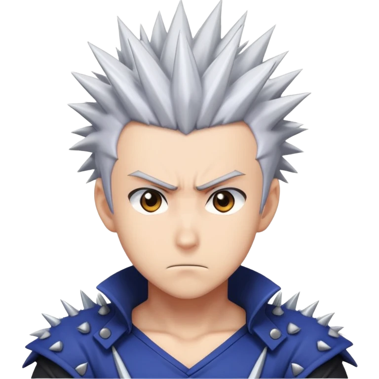 Anime hero with spiky hair and determined expression emoji